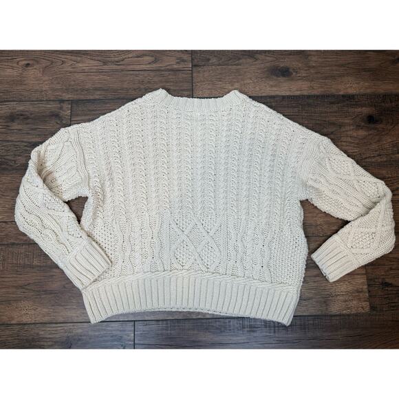 Princess Polly Cream Chunky Cable Knit Oversized Pullover Sweater S/M - Picture 6 of 6